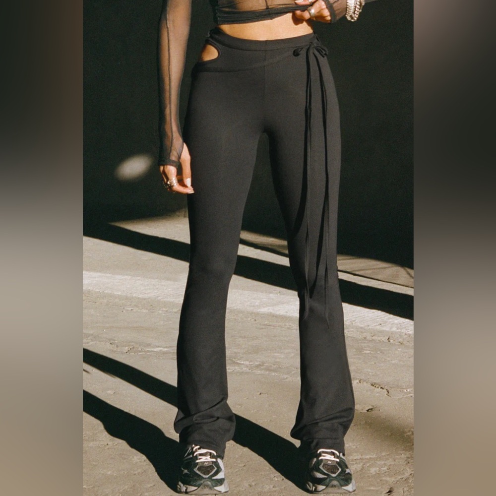 NWT Joah Brown Black Flare Pants Size X/S